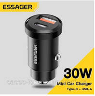 Автомобильное зарядное в прикуриватель ESSAGER ES-CC07 30W USB+Type-C