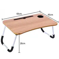 Компактний столик для роботи  (60x40) см | Стіл із дерева підставка для ноутбука