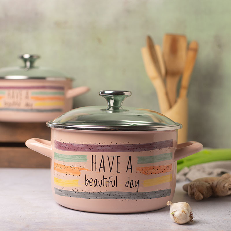 Каструля 2л зі скляною кришкою Have a beautiful day Metalac 373009