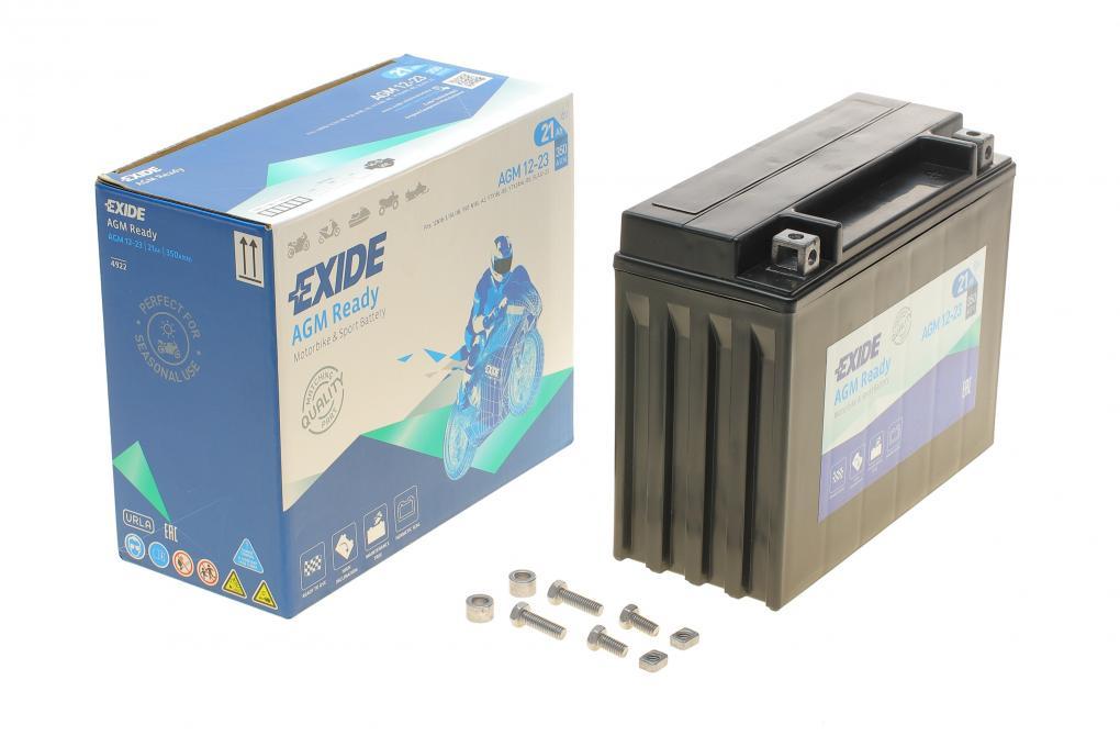 Акумуляторна батарея 21Ah/350A (205x86x162/+R/B0) (AGM) (мото) EXIDE AGM12-23 UA62