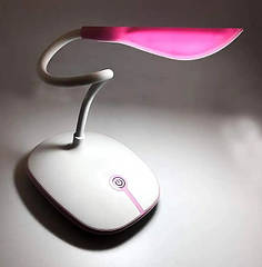 Настільна лампа з акумулятором 1200 мАг, від USB, JX-880, Рожева / Світлодіодний світильник з гнучкою ніжкою