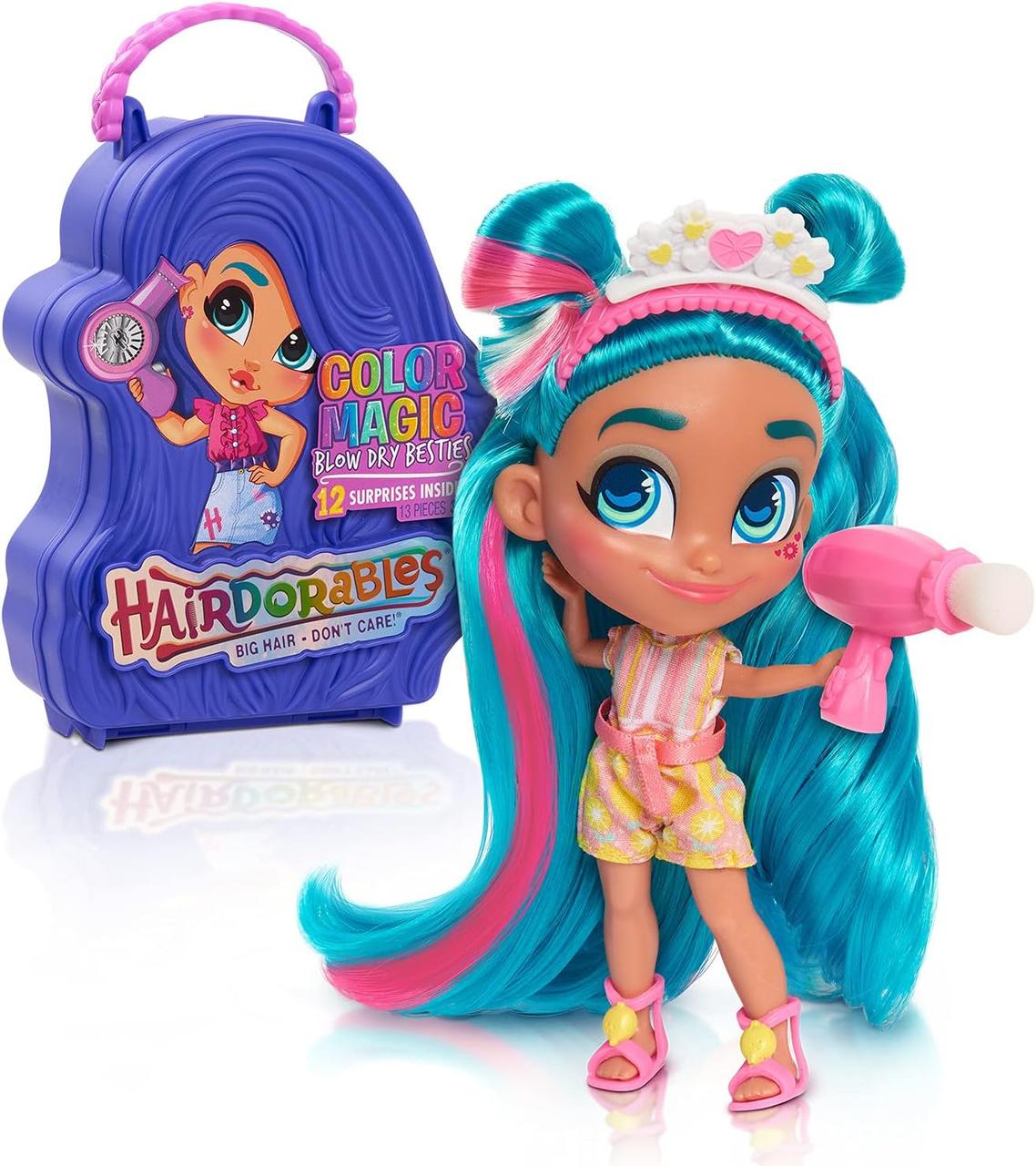 Лялька Hairdorables Color Magic Blow Dry Besties Series 6 Ігровий набір Хейдораблс Магія Кольору Серія 6