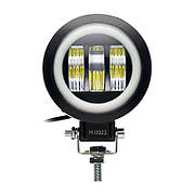 Світлодіодна LED лед фара ближнього світла 30W (3 лінзи+габарит, ДХО) кругла, додаткова, чітка межа світла