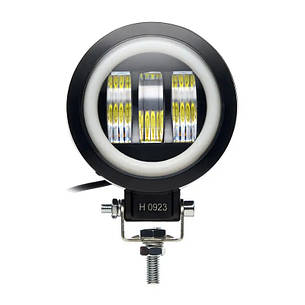 Світлодіодна LED лед фара ближнього світла 30W (3 лінзи+габарит, ДХО) кругла, додаткова, чітка межа світла, фото 1