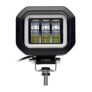 Світлодіодна LED лед фара ближнього світла 30W (3 лінзи+габарит, ДХО) квадратна, додаткова, чітка межа світла, фото 1