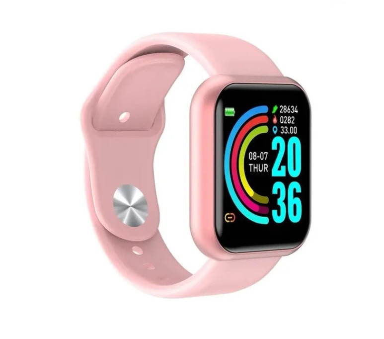 Смарт-годинник UWatch D20 Y68 Bluetooth розумний годинник, пульс, арт... тиск, моніторинг кисню в крові Pink