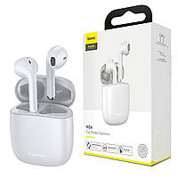 Наушники беспроводные вкладыши с микрофоном Baseus encok true wireless earphones W04 White (NGTW030102)