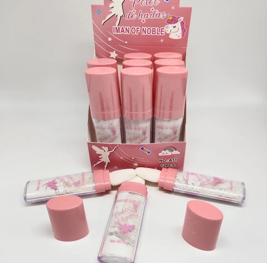 Мерехтливий Хайлайтер Спаркл для обличчя тіла та волосся Highlight Powder Stick Iman of noble Рожевий дизайн