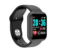 Смарт-годинник UWatch D20 Y68 Bluetooth розумний годинник, пульс, арт... тиск, моніторинг кисню в крові Black