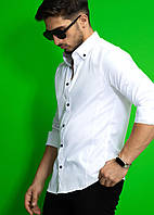 Стильная нарядная белая рубашка с длинным рукавом Турция, большой ассортимент