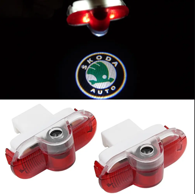 Підсвітка у двері з логотипом Skoda Octavia A5 (2001-2013) / Octavia Tour. Підсвітка у двері Шкода A5, фото 1