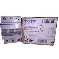 Автоматичний вимикач 3Р 10А C MC310 Hager