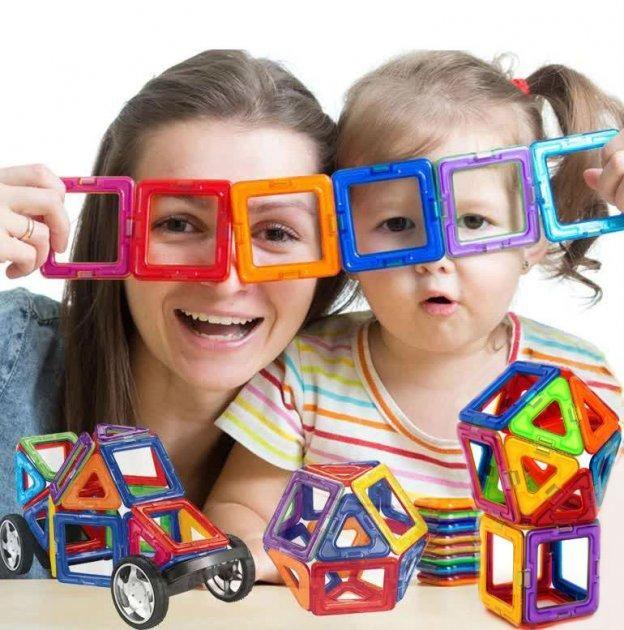 Магнітний конструктор-валіза Magic Magnet 120 деталей, Дитяча 3D головоломка для створення об'ємних моделей, фото 1