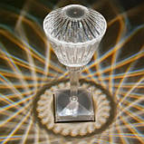 Настільна кришталь лампа Diamond, Світильник лампа з пультом і USB-зарядкою, фото 2