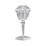 Настільна кришталь лампа Diamond, Світильник лампа з пультом і USB-зарядкою, фото 7