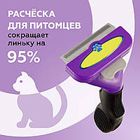 Фурминатор с Кнопкой для Чистки Шерсти FURminator 6.8 см | Щетка для Удаления Подшерстка