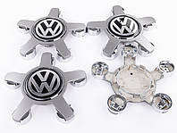 Колпачки заглушки на литые диски Ауди логотип VW Фольксваген 135 мм звезда, серые 4F0601165N комплект