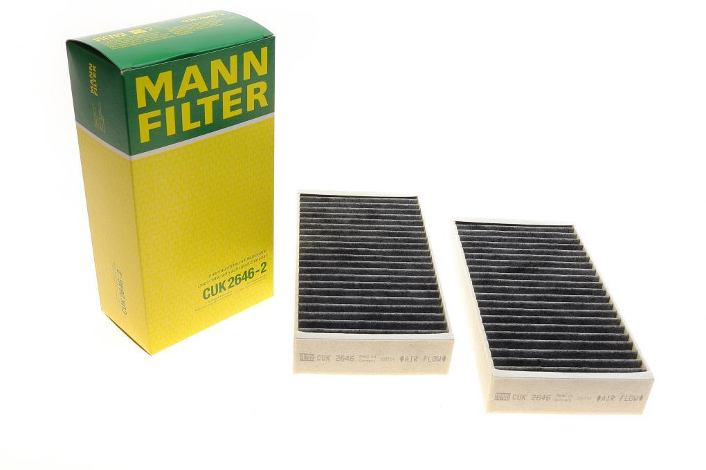Фільтр салону MB ML (W164) 3.0CDI (вугільний) (к-кт 2шт.) MANN-FILTER CUK 2646-2 UA61, фото 1