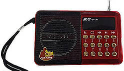 Портативний акумуляторний радіоприймач радіо Jioc HO11UR mр3 плеєр червоний