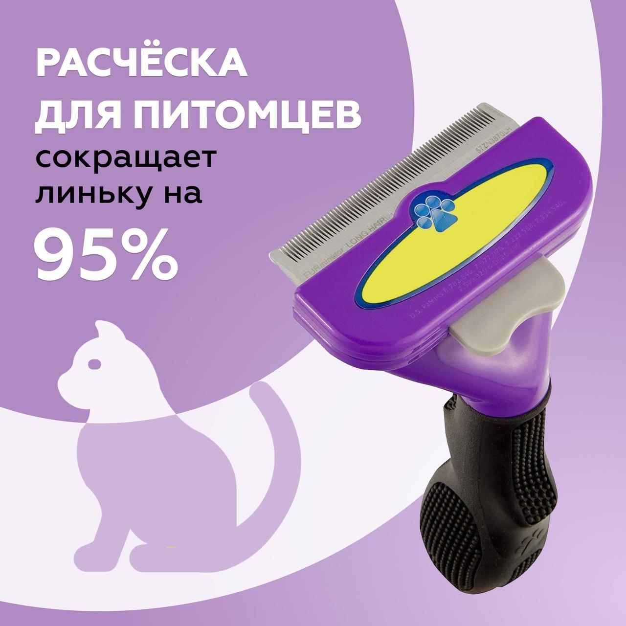 Фурмінатор з Кнопкою для чищення шерсті FURminator 6.8 см, Щітка для видалення підшерстя