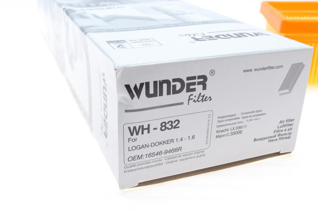 Фільтр повітряний Renault Logan 04- WUNDER FILTER WH 832 UA62, фото 1