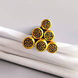 Елегантний набір дерев'яних паличок із золотим краєм (5пар), фото 4