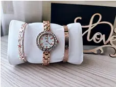 Подарунковий Набір Годинники з Двома Браслетами Disu Gold Зоряний Дощ, Стильний Подарунок для Коханої, фото 3