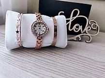 Подарунковий Набір Годинники з Двома Браслетами Disu Gold Зоряний Дощ, Стильний Подарунок для Коханої, фото 5