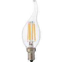 Лампа винтажная светодиодная, ретро Filament LED "Flame-4" 4W Е14 2700К свеча на ветру