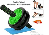 Гимнастическое спортивное фитнес-колесо Double wheel Abs health abdomen round .Тренажер ролик для мышц.