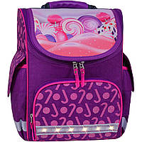 Рюкзак школьный каркасный с фонариками 12л Успех фиолетовый 409 (00551703)