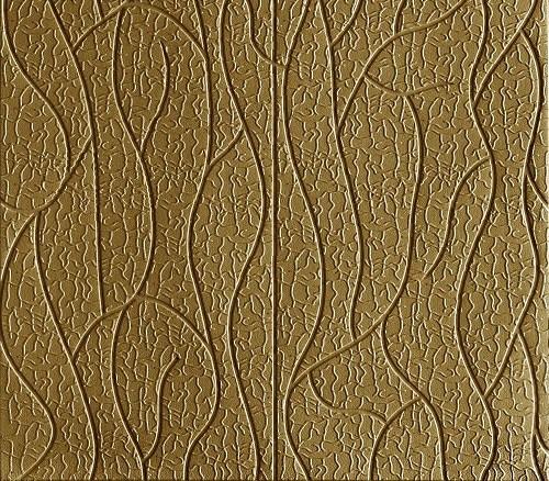 Самоклеюча 3D панель 700*700*5 мм золото шкіра HP-XW-06