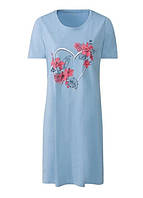 Нежно-голубая ночная рубашка, принт цветы, размер S, Esmara / Германия