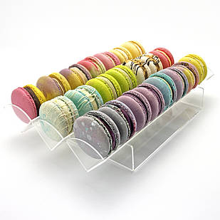 Вітрина для десертів, підставка для макарунів на 3 комірки по 30 см, горизонтальна