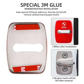 Накладка на дверний замок з емблемою BMW (БМВ) Комплект 4 шт - Сині, фото 2