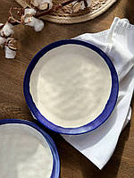 Тарілка «Кругла» 21 см, «Капучино кобальт»