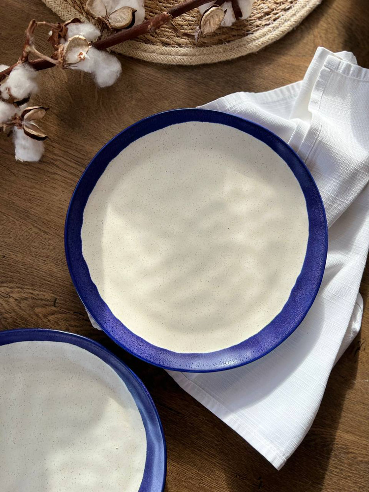 Тарілка «Кругла» 21 см, «Капучино кобальт», фото 1