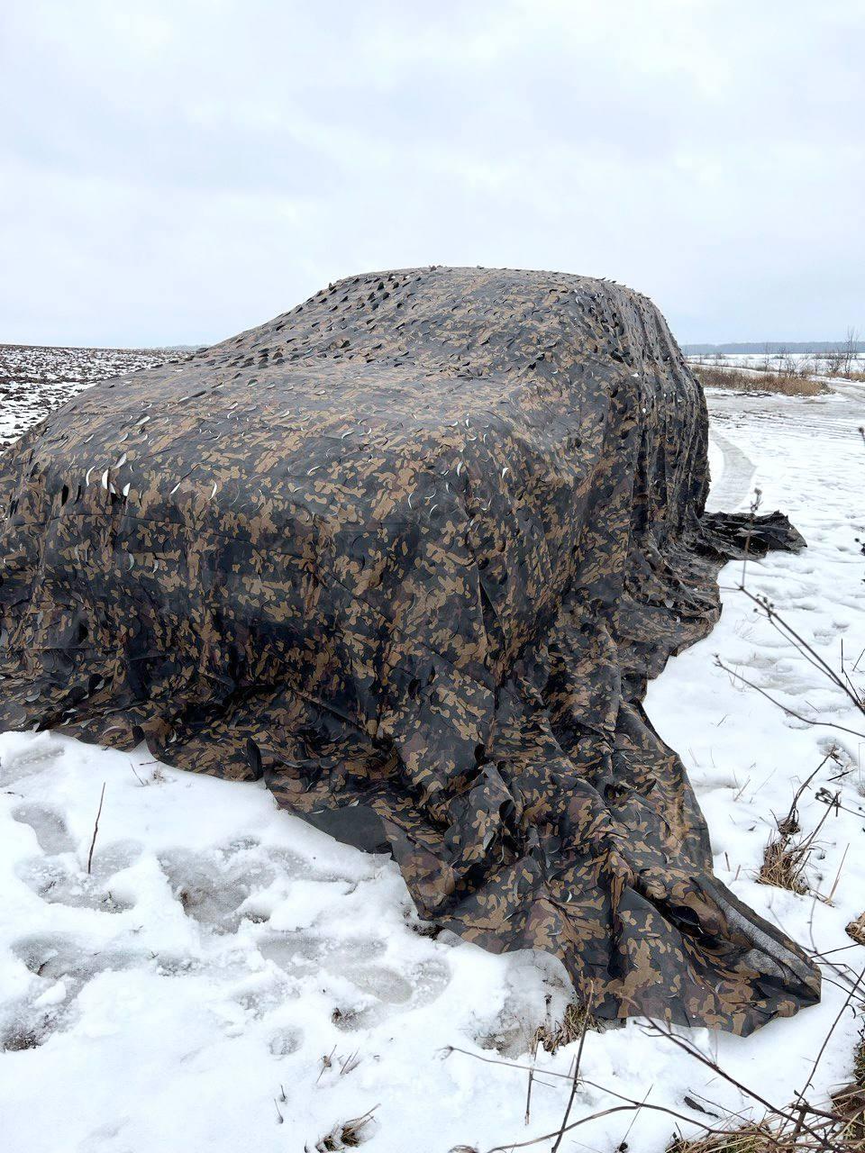 Маскувальна сітка "Бруд" для авто, пікапа, позашляховика та техніки. Маскування для бліндажів та окопів