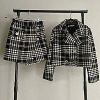 Костюм нарядный для девочки пиджак с юбкой-шортами 8-13 лет, 128-158