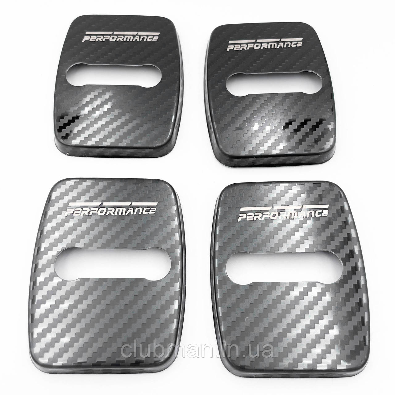 Накладка на дверний замок з емблемою BMW M-performance (БМВ) Комплект 4 шт - Карбон