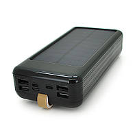 Power bank KKD-6W 60000 mAh (КПД 60%) Solar, flashlight, Input: 5V/2.1A(MicroUSB, TypeC, Lightning), Output: