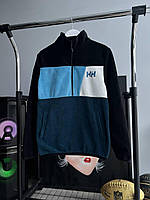 Мужская флисовая кофта Helly Hansen синяя Флиска на молнии без капюшона Хелли Хансен