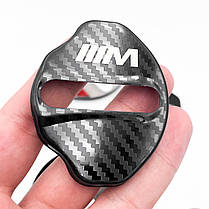 Накладка на дверний замок з емблемою BMW M-performance (БМВ) Комплект 4 шт - Карбон, фото 5
