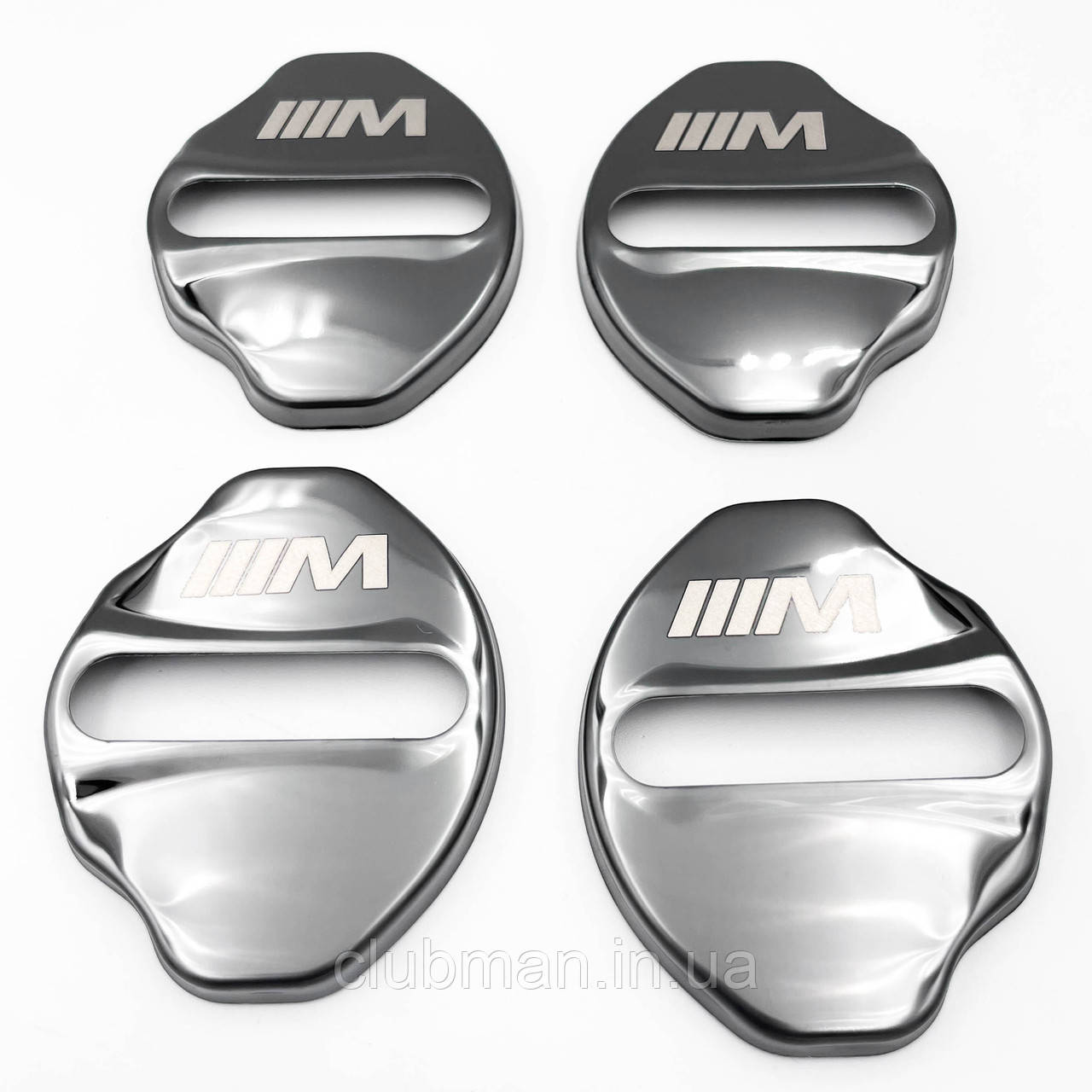 Накладка на дверний замок з емблемою BMW M-performance (БМВ) Комплект 4 шт - Чорні
