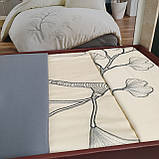 Комплект постільної білизни сатин делюкс з вишивкою TM Zeron 200x220  колiр сірий, фото 4