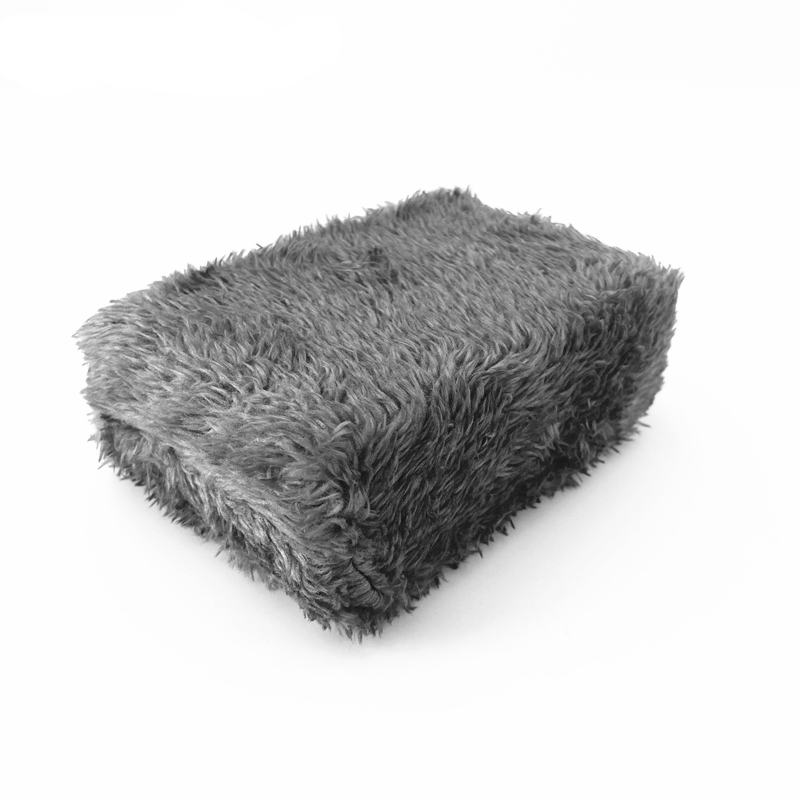 Плюшева губка сірого кольору для нанесення захисних покриттів, восків, глейзерів та силантів, фото 1