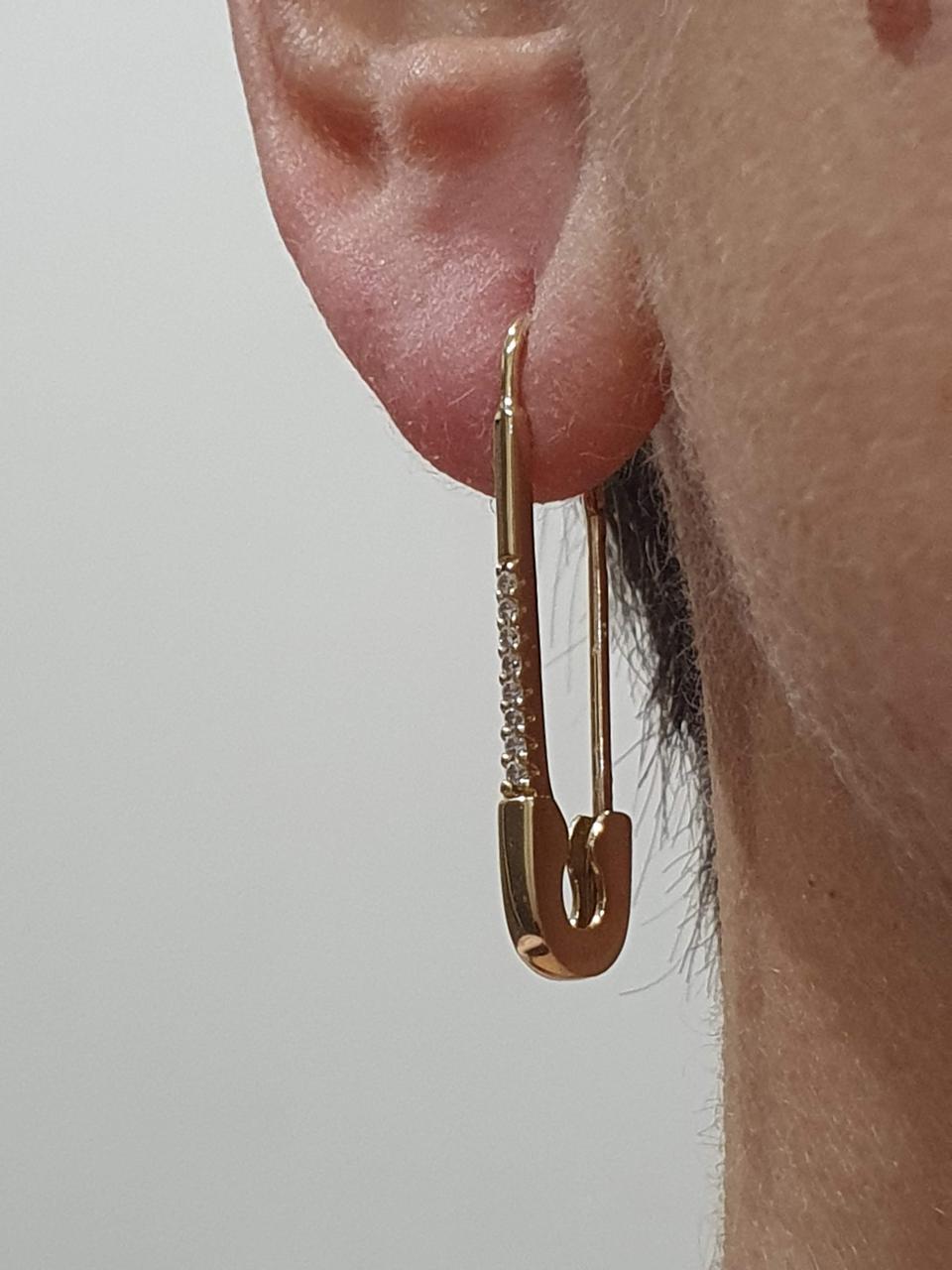 Золоті сережки Шпильки з фіанітами. СВ703И