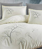 Комплект постільної білизни сатин делюкс з вишивкою TM Zeron 200x220  колiр сірий, фото 2