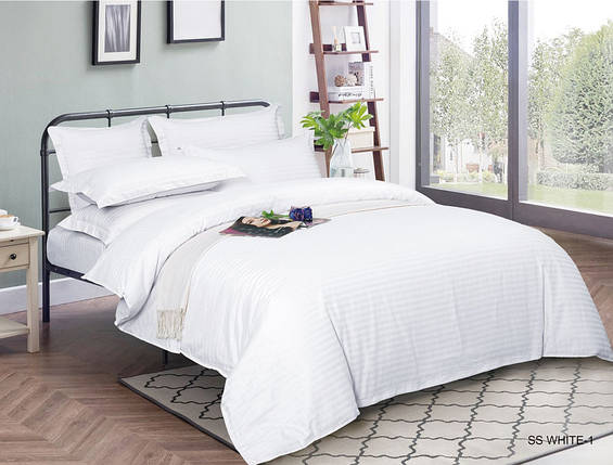 Тканина для постільної білизни Страйп-сатин SS-White/240 (50м), фото 1