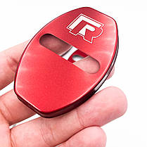 Накладка на дверний замок з емблемою R-line VOLKSWAGEN (Фольксваген) Комплект 4 шт - Червоні, фото 5